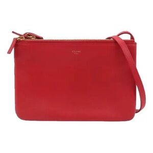 Used Celine Trio leather crossbody bag - red
